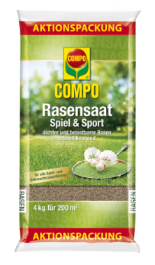 COMPO Rasensaat Spiel und Sport 4 kg, für 200 m2, 20918